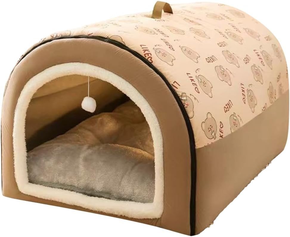Warm Winter Dog House Bed Detachable Soft Cotton Puppy Tent Cat Shelter 60cm - Kwikley