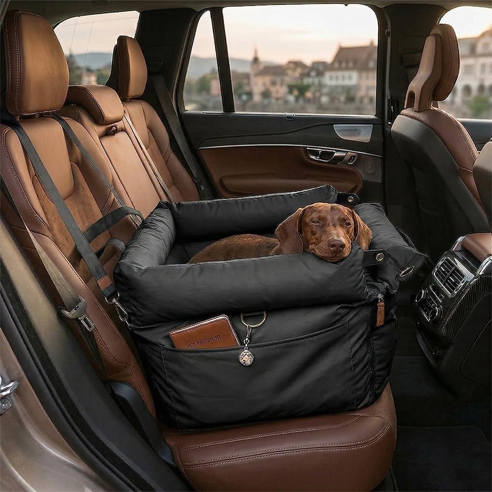 Waterproof Dog Car Seat 3 in 1 Booster Travel Bed Carrier 20kg Black - Kwikley