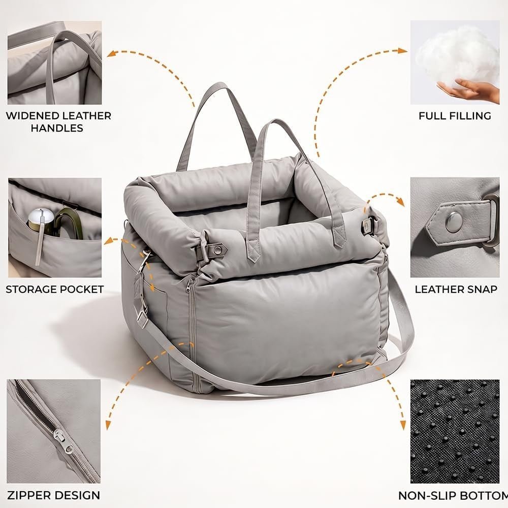 Waterproof Dog Car Seat 3 in 1 Booster Travel Bed Carrier Up to 20kg - Kwikley