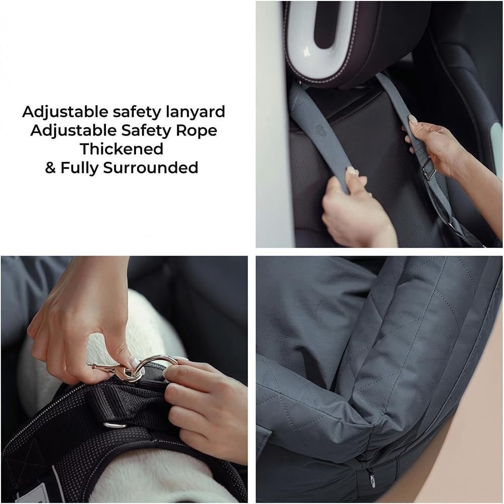 Waterproof Dog Car Seat 3 in 1 Travel Bed Booster Carrier Up to 20kg - Kwikley
