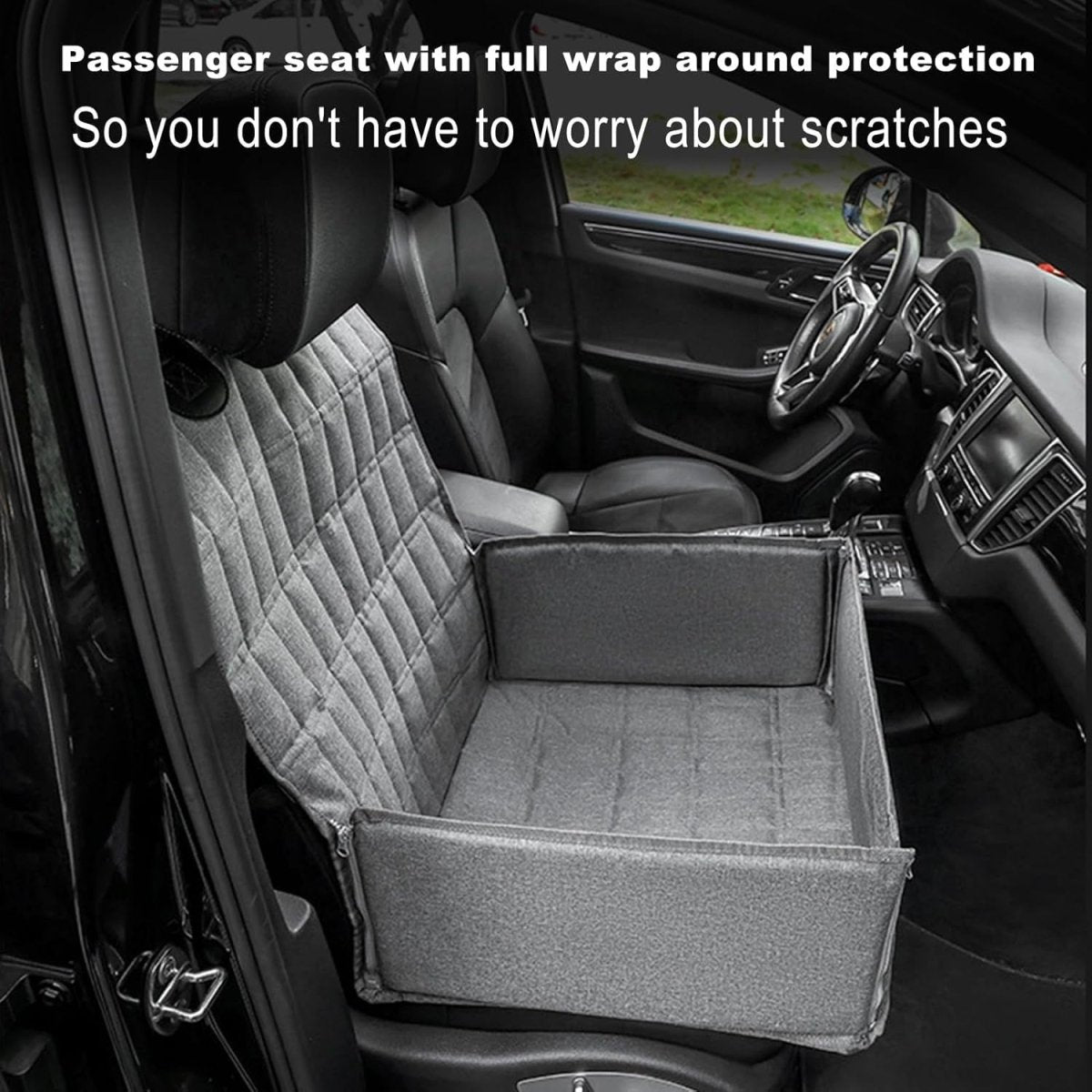 Waterproof Dog Car Seat Cover Back Seat Protector Anti Slip Grey - Kwikley