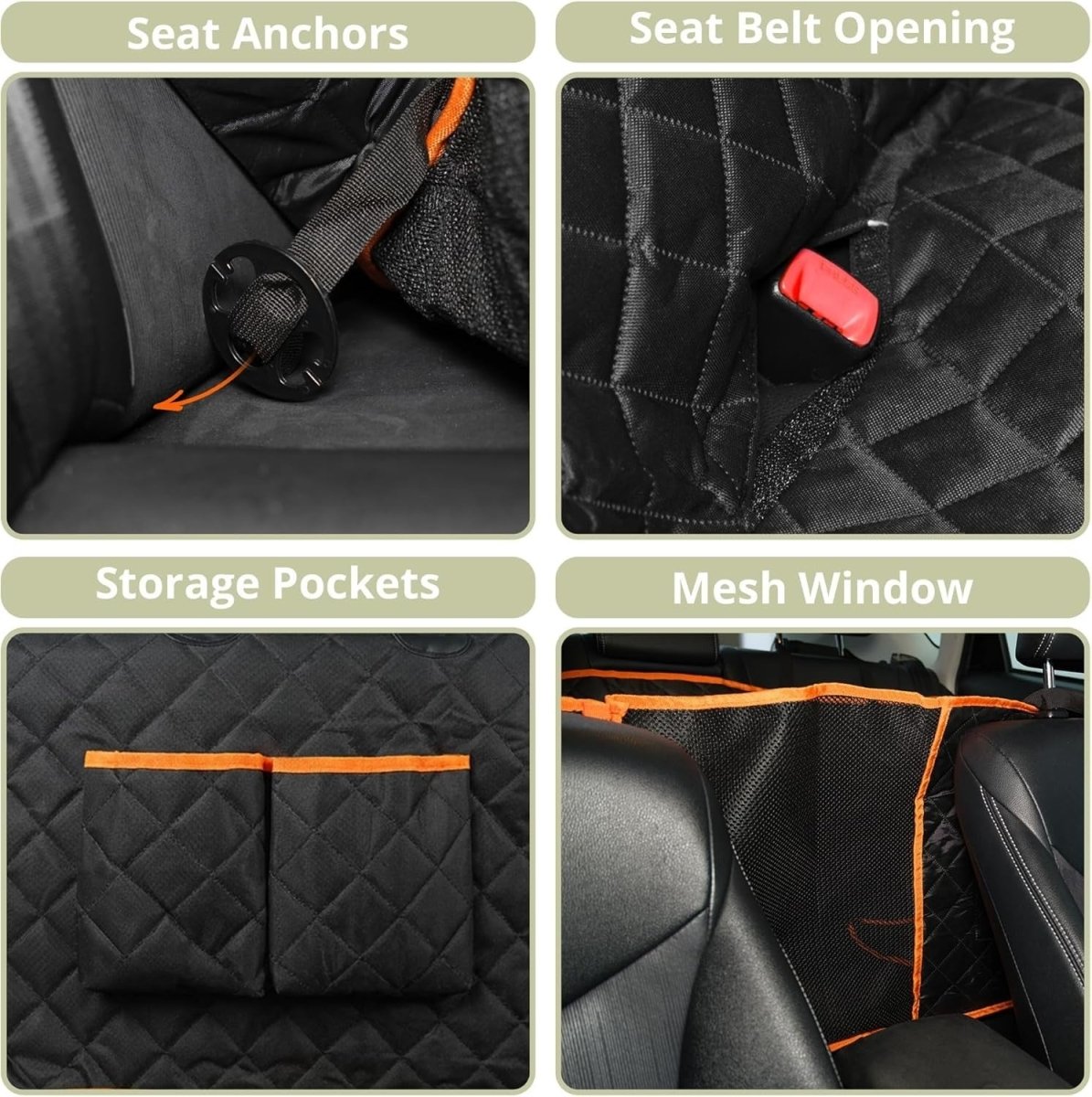 Waterproof Dog Car Seat Cover Hammock Mesh Window 137x147cm - Kwikley