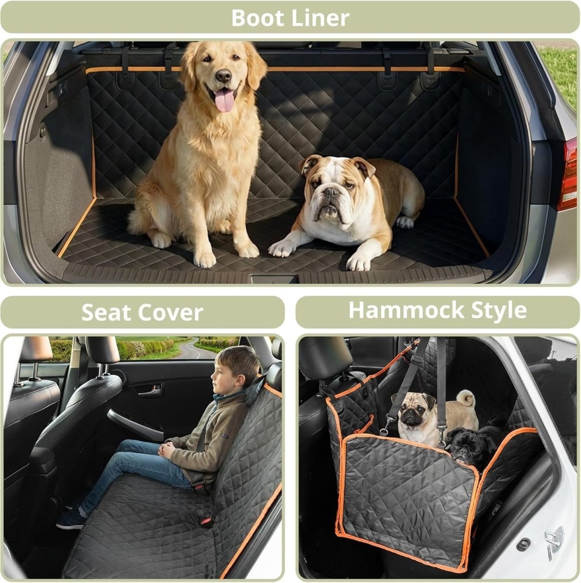 Waterproof Dog Car Seat Cover Hammock Mesh Window 137x147cm - Kwikley