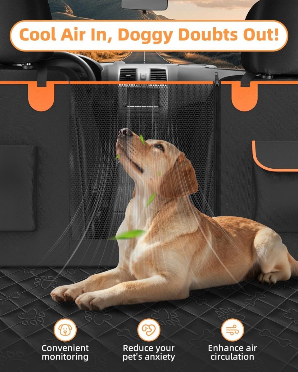 Waterproof Dog Car Seat Cover Hammock Mesh Window 5 In 1 Protector - Kwikley