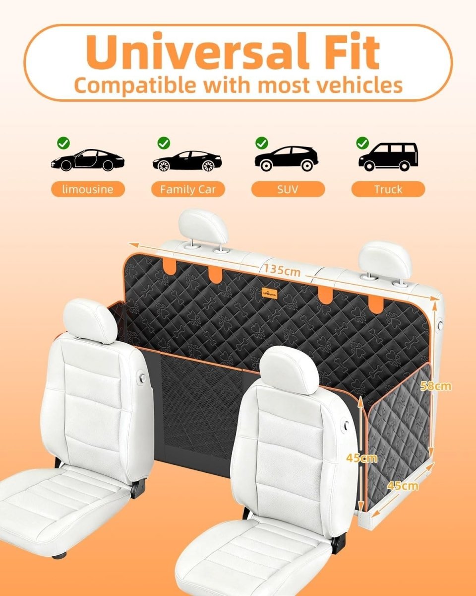 Waterproof Dog Car Seat Cover Hammock Mesh Window 5 In 1 Protector - Kwikley