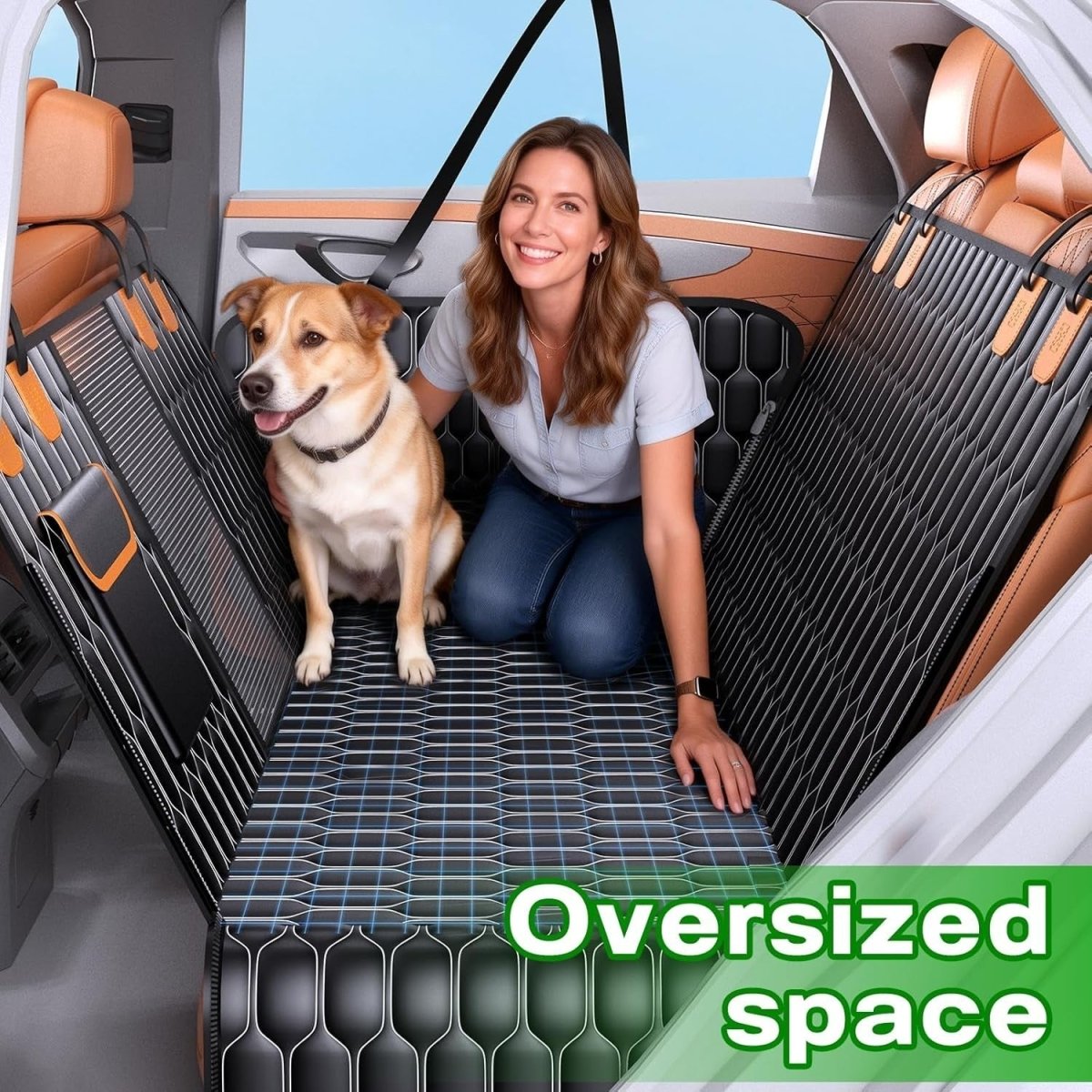 Waterproof Dog Car Seat Cover Hammock Mesh Window Non Slip 147x135cm - Kwikley