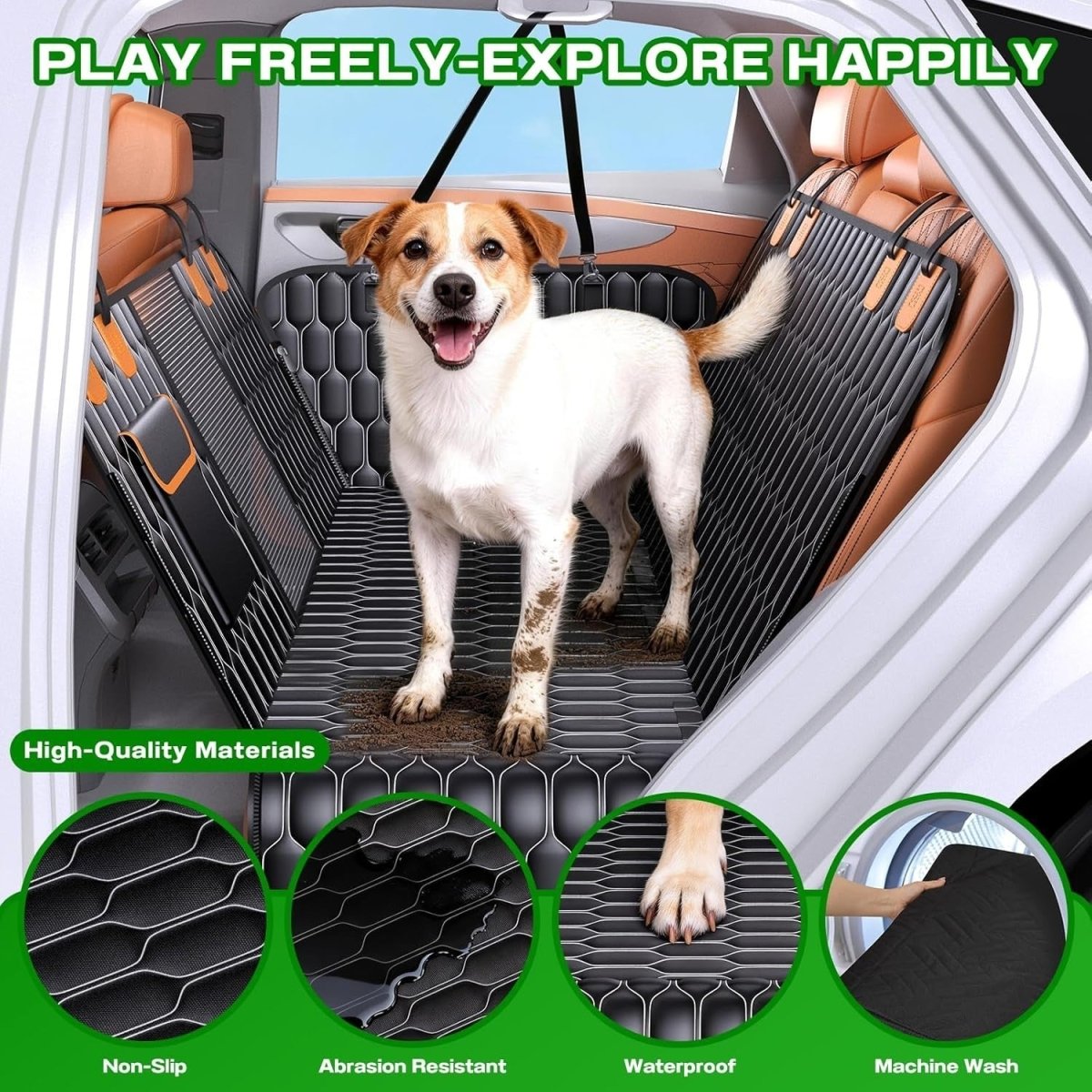 Waterproof Dog Car Seat Cover Hammock Mesh Window Non Slip 147x135cm - Kwikley