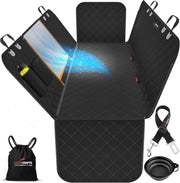 Waterproof Dog Car Seat Cover Hammock Mesh Window Rear Protector Black - Kwikley