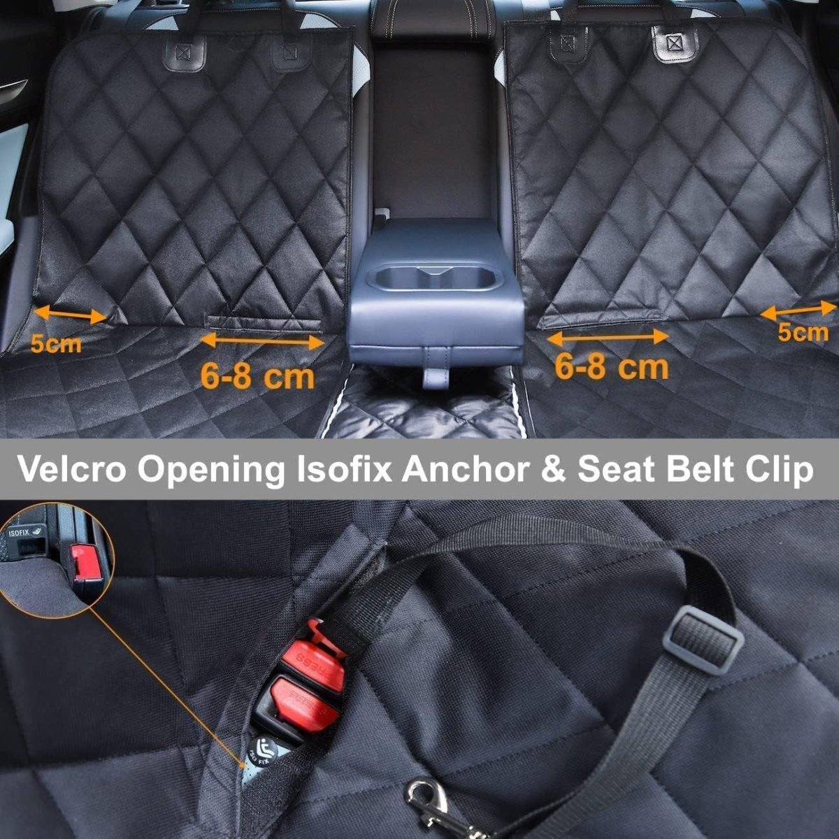 Waterproof Dog Car Seat Cover Hammock Rear Protector Isofix Fit - Kwikley