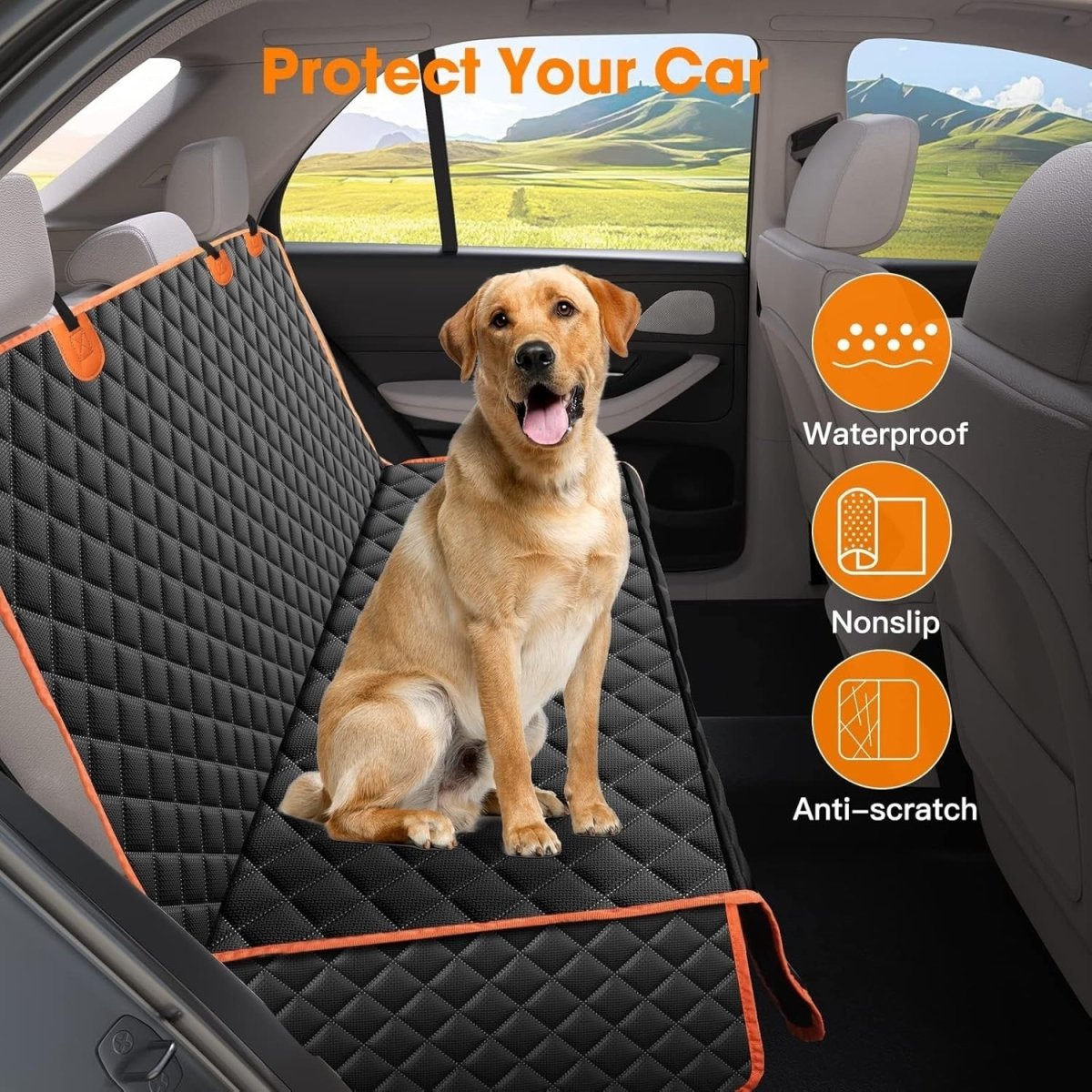 Waterproof Dog Car Seat Cover Hammock Rear Protector Non Slip Mat - Kwikley