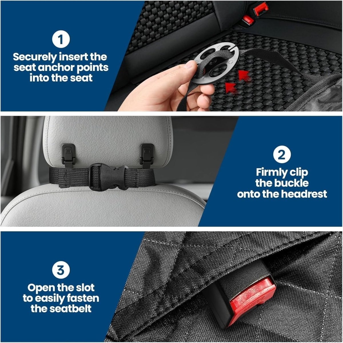 Waterproof Dog Car Seat Cover Non Slip Back Seat Protector SUV Cars - Kwikley