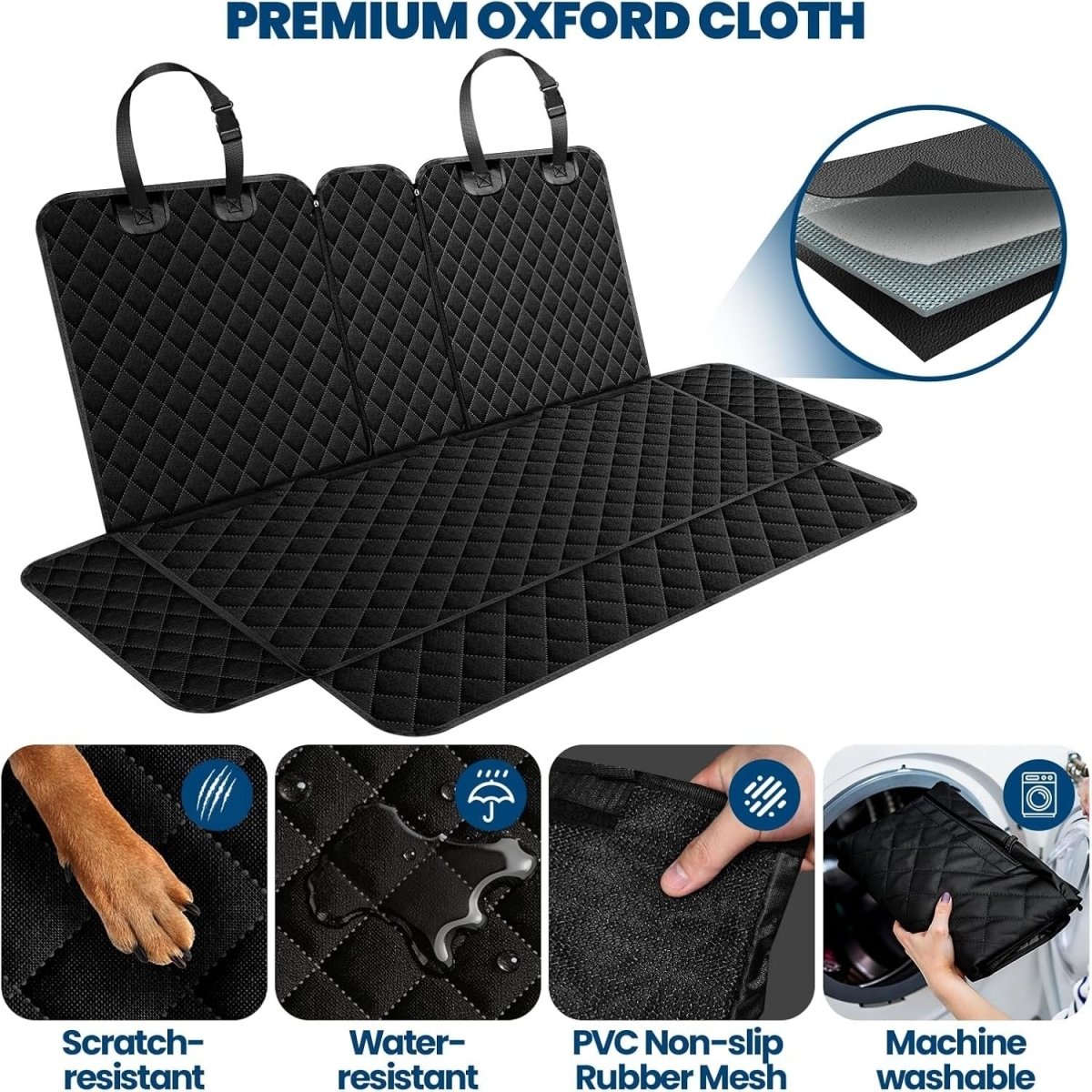 Waterproof Dog Car Seat Cover Non Slip Back Seat Protector SUV Cars - Kwikley