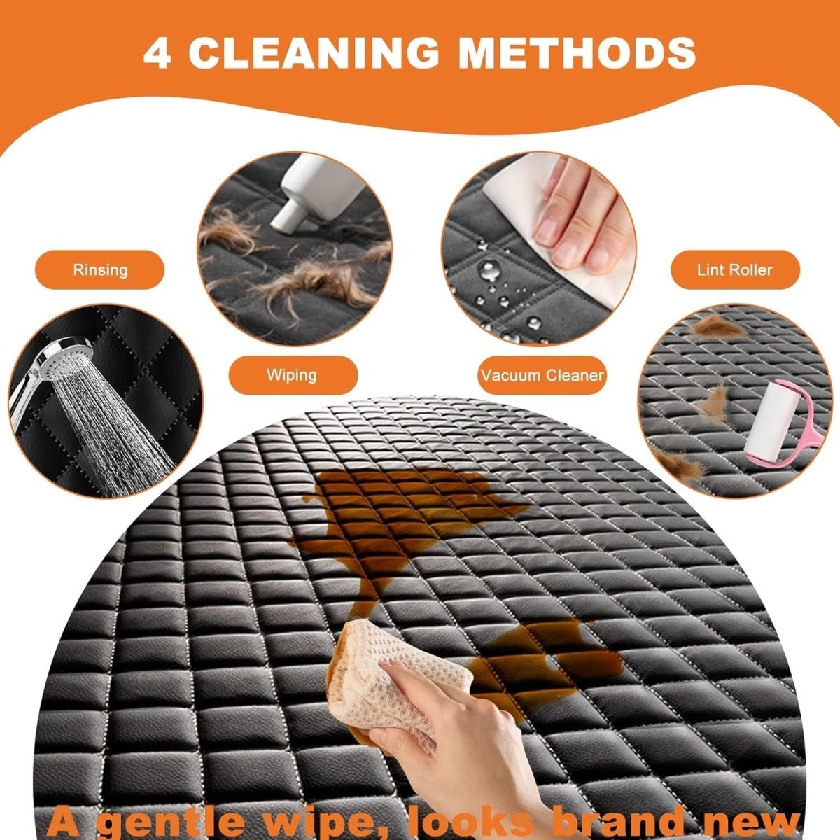 Waterproof Dog Car Seat Cover Rear Bench Protector Non Slip 135x118cm - Kwikley