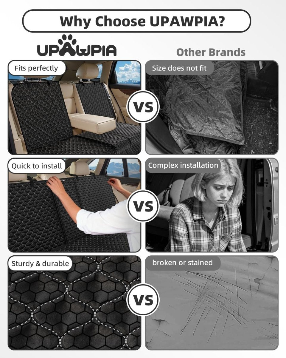 Waterproof Dog Car Seat Cover Rear Bench Protector Non Slip Universal - Kwikley