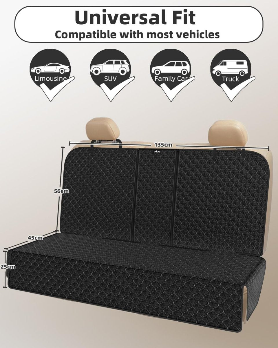 Waterproof Dog Car Seat Cover Rear Bench Protector Non Slip Universal - Kwikley