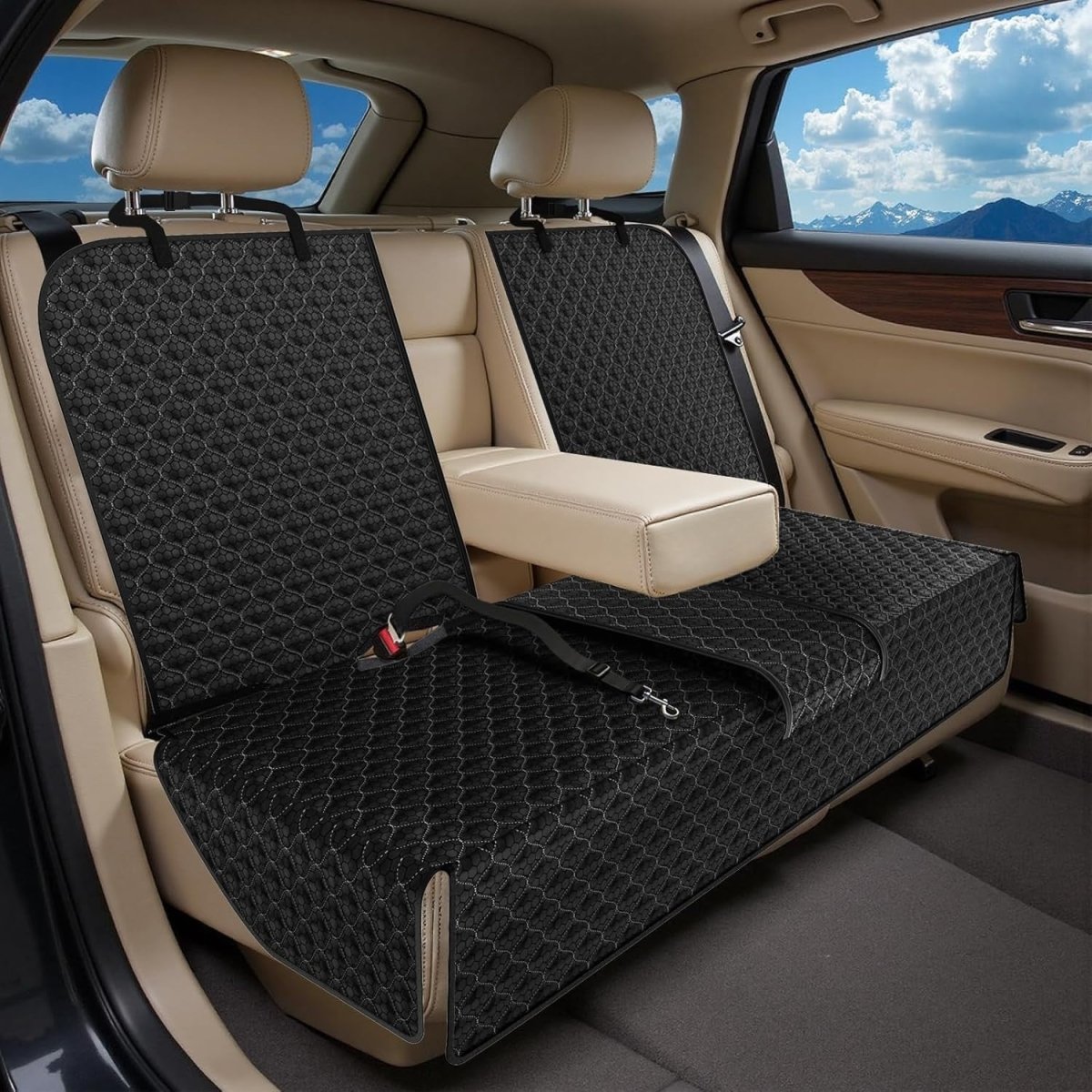 Waterproof Dog Car Seat Cover Rear Bench Protector Non Slip Universal - Kwikley