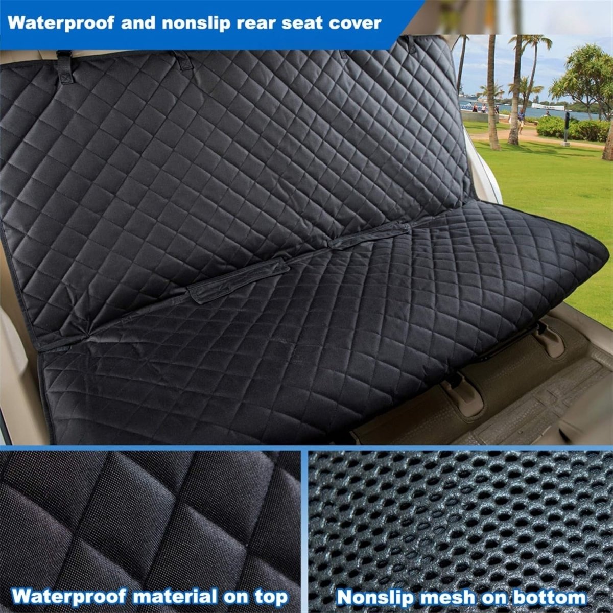Waterproof Dog Car Seat Cover Rear Protector Non Slip Universal Fit - Kwikley
