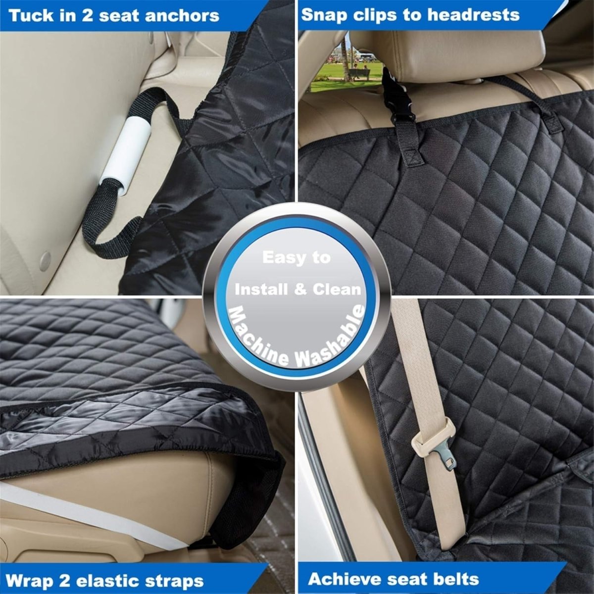 Waterproof Dog Car Seat Cover Rear Protector Non Slip Universal Fit - Kwikley