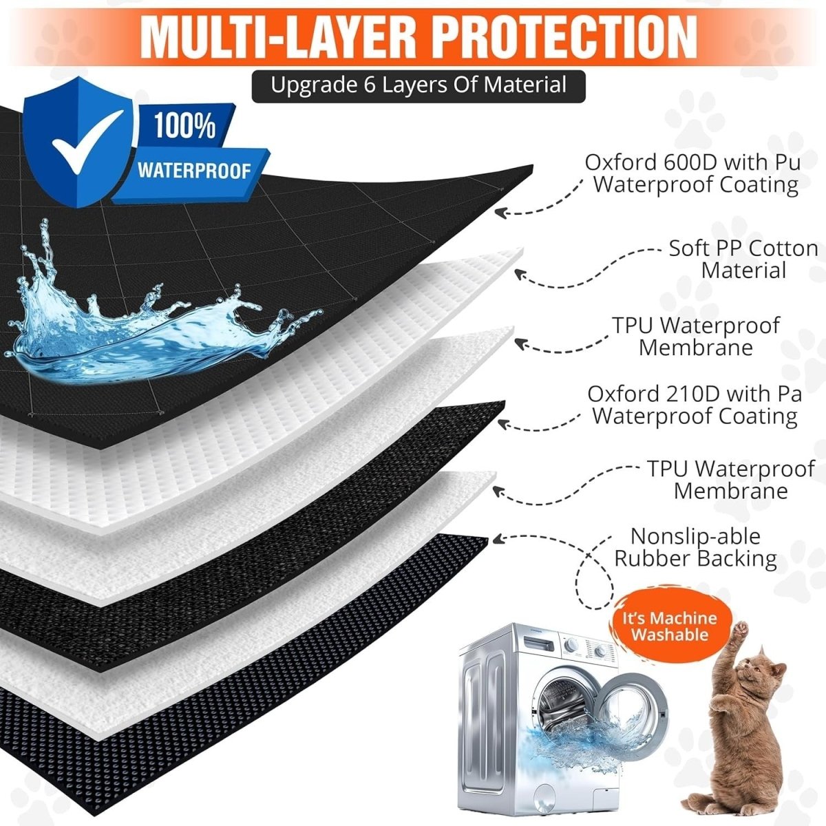 Waterproof Dog Car Seat Hammock Mesh Window Rear Seat Protector Black - Kwikley