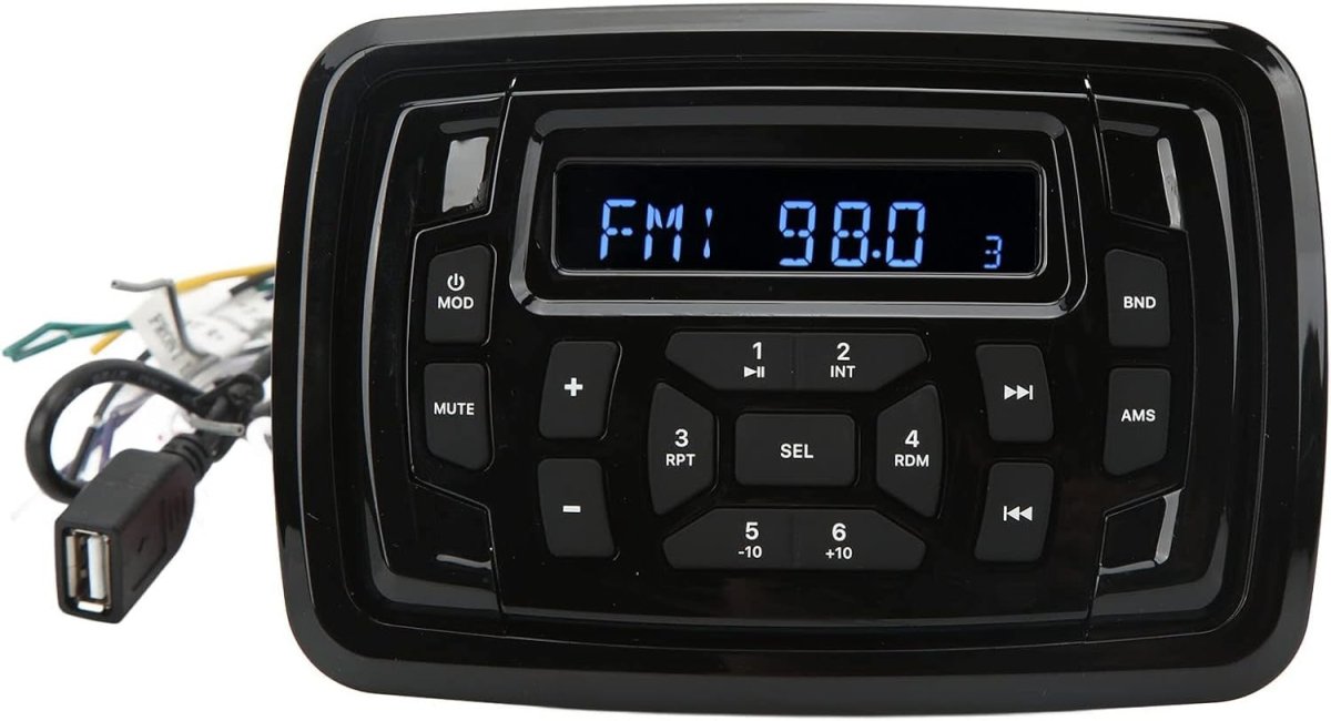 Waterproof Marine Bluetooth Car Stereo Receiver w/ AM/FM & MP3 Player - Kwikley