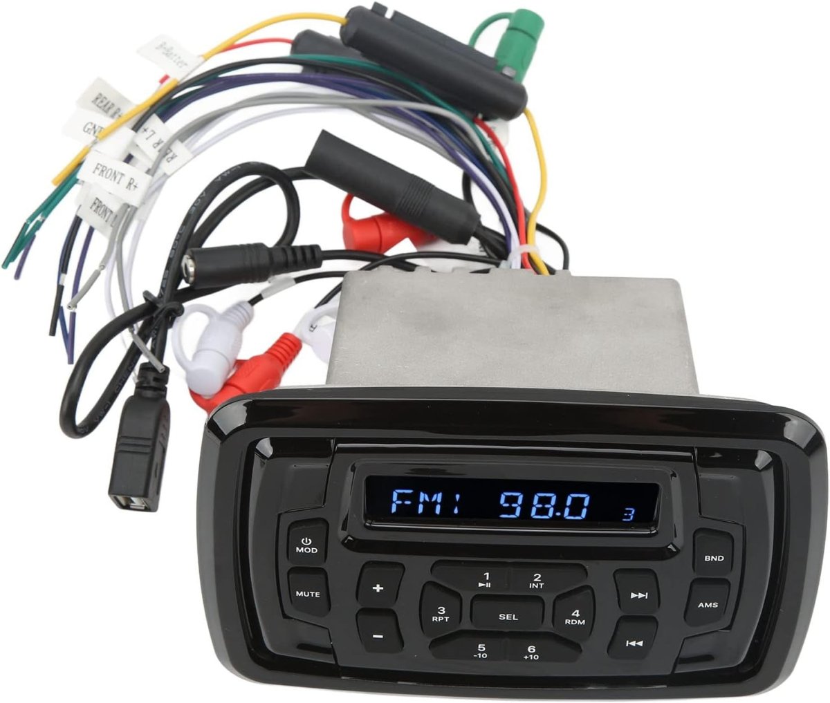 Waterproof Marine Bluetooth Car Stereo Receiver w/ AM/FM & MP3 Player - Kwikley