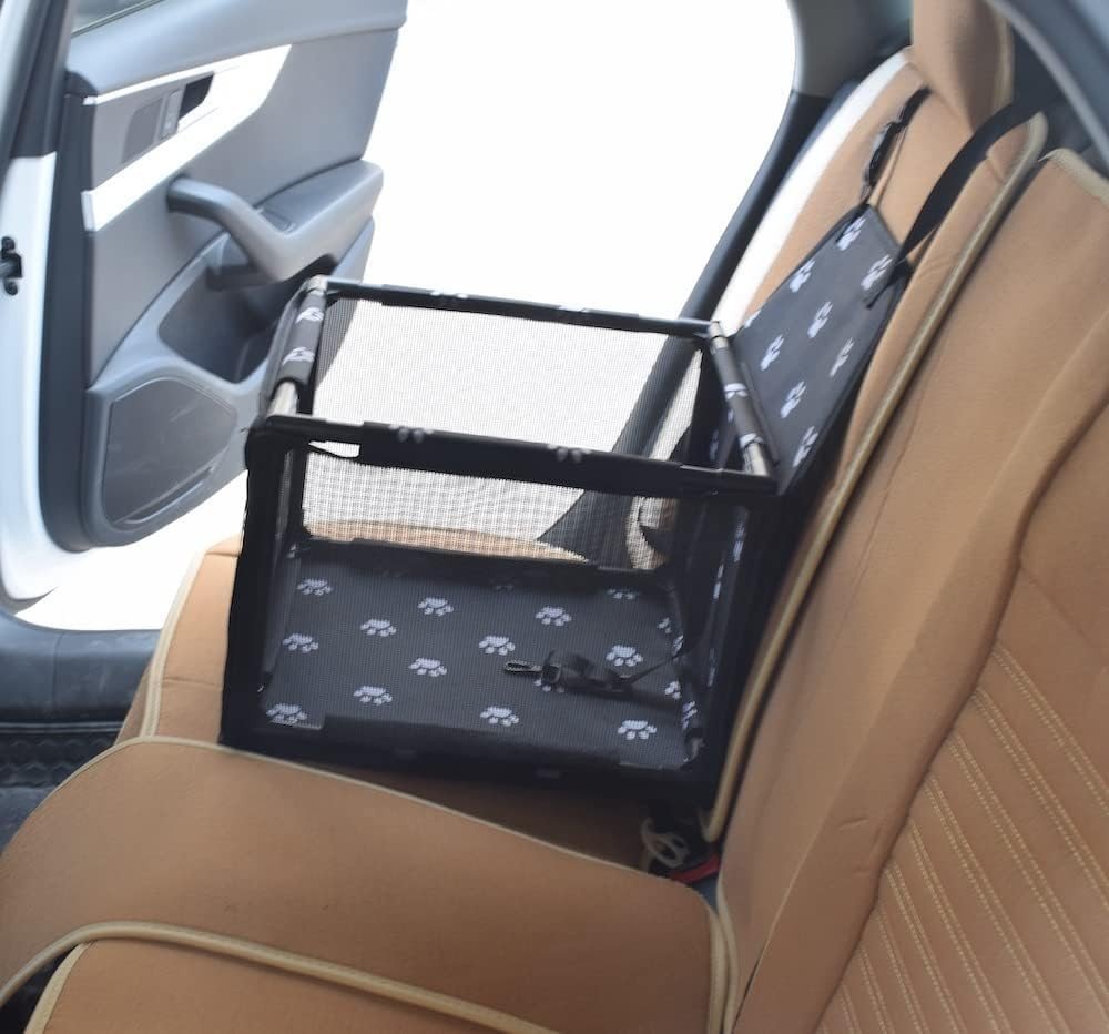 Waterproof Pet Car Seat Booster Carrier Travel Bed Safety Harness Grey - Kwikley