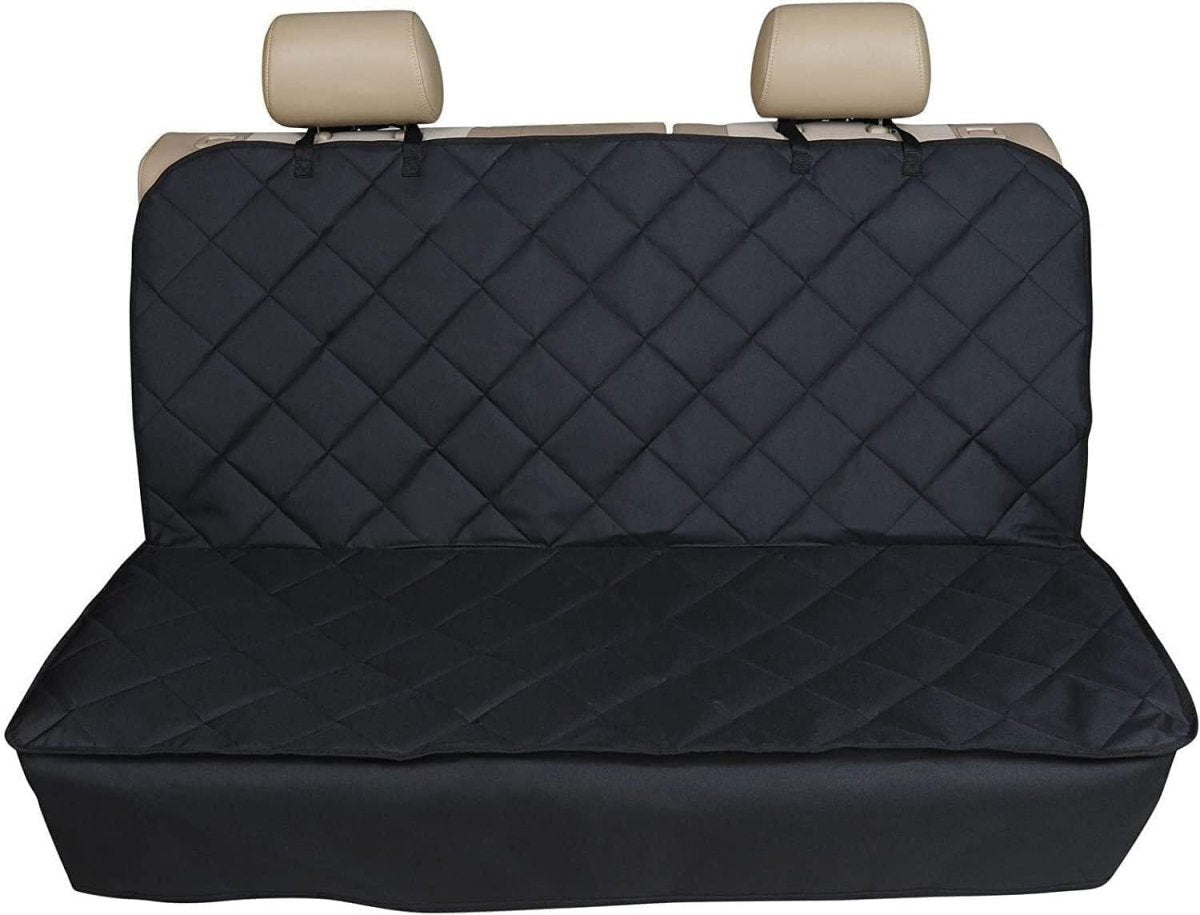 Waterproof Quilted Rear Car Seat Cover Pet Dog Protector Non Slip Black - Kwikley
