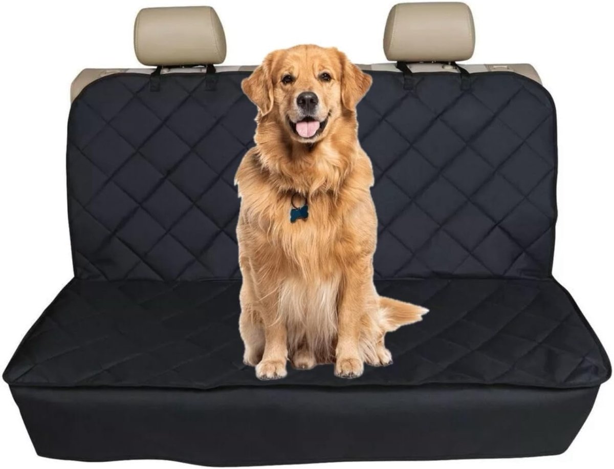 Waterproof Quilted Rear Car Seat Cover Pet Dog Protector Non Slip Black - Kwikley