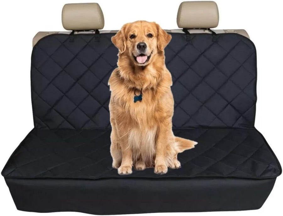 Waterproof Quilted Rear Car Seat Cover Pet Dog Protector Non Slip Black - Kwikley