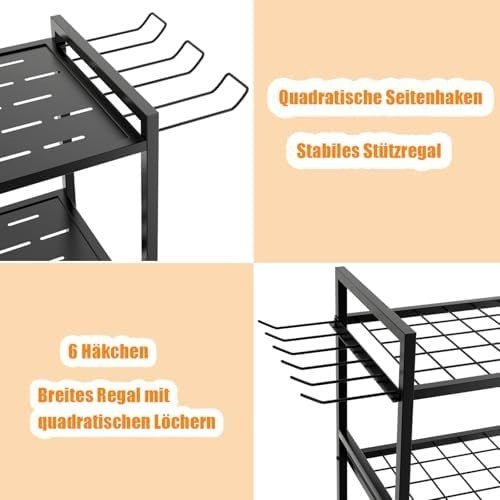 Weather - Resistant Tool Rack 84x30x80cm 35 Slots 3 - Tier Organizer on Wheels - Kwikley