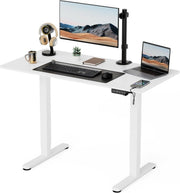 White 120x60cm Electric Standing Desk w/USB - C & Memory Height Control - Kwikley