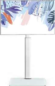 White Adjustable Swivel TV Floor Stand for 32 - 60" Flat Screen TVs, 30kg - Kwikley