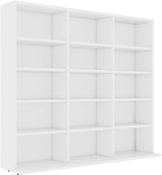 White CD DVD Storage Cabinet 15 Compartment Media Organizer Shelf Unit - Kwikley