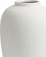 White Ceramic Vase 25cm Textured Modern Flower Vase Home Decor Centrepiece - Kwikley