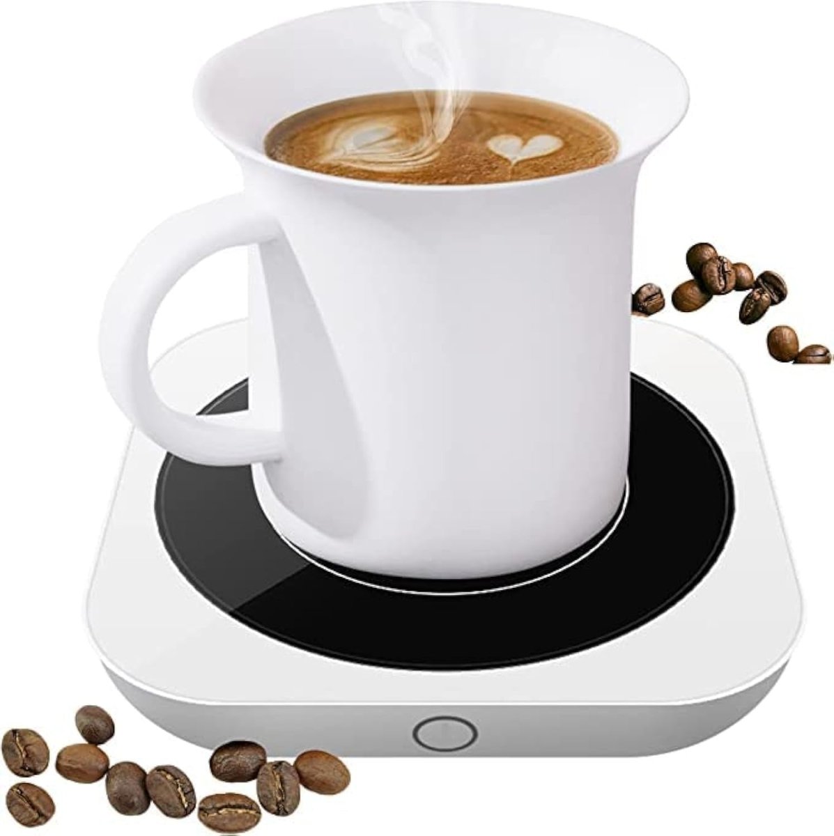 White Coffee Mug Warmer 3 Temp 80°C Desk Cup Heater Plate - Kwikley