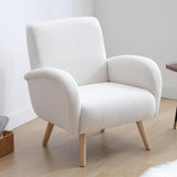 White Faux Fur Accent Chair Armchair Tub Lounge Chair Bedroom Modern