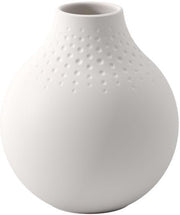 White Porcelain Vase Small Modern Minimalist Flower Table Decor 12cm - Kwikley