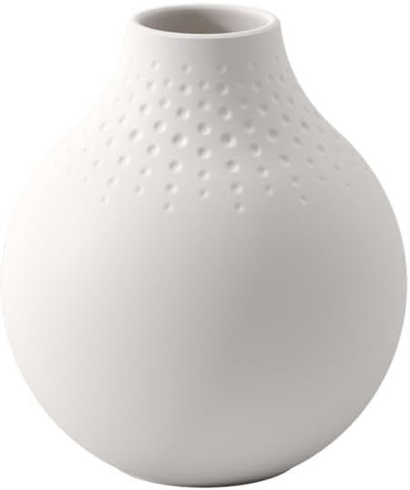 White Porcelain Vase Small Modern Minimalist Flower Table Decor 12cm - Kwikley