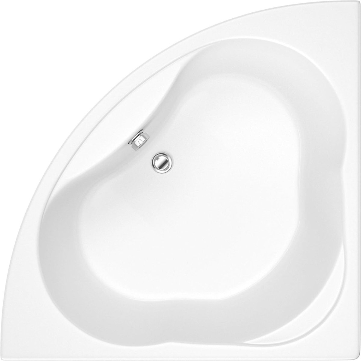 White Reversible Corner Bath 1200x1200mm Freestanding Acrylic with Panel - Kwikley