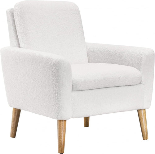 White Sherpa Accent Chair Comfy Armchair for Living Room Bedroom Office - Kwikley