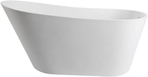 White Single Ended Freestanding Slipper Bath 1700x750mm Copper Overflow - Kwikley