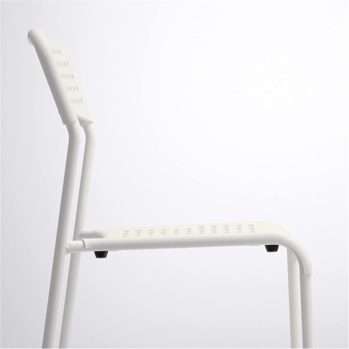 White Stackable Armless Dining Chair Alloy Steel Indoor Outdoor Seat - Kwikley