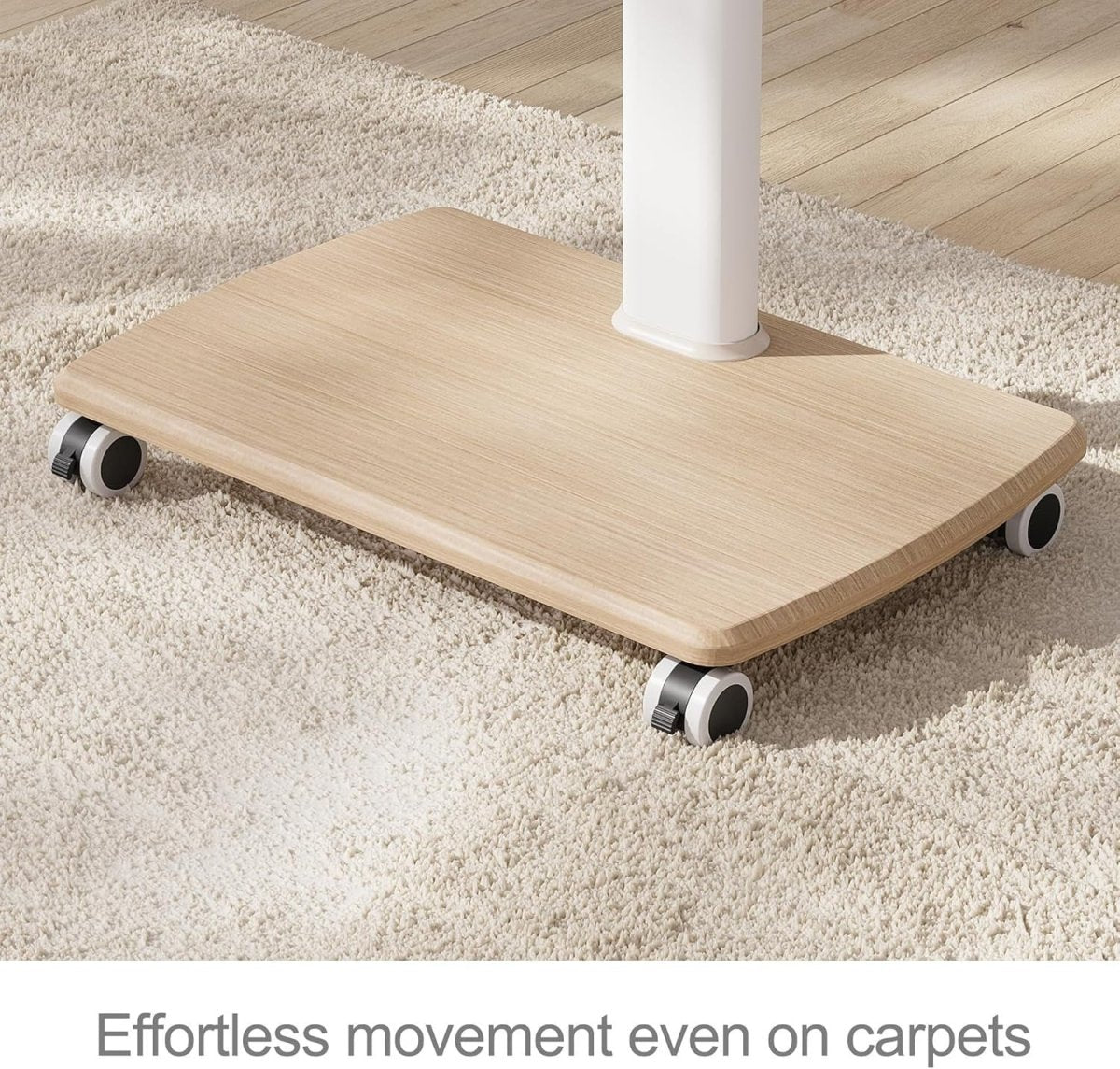 White TV Stand on Wheels 32–70” Floor Mount Swivel VESA 600x400, 40kg - Kwikley