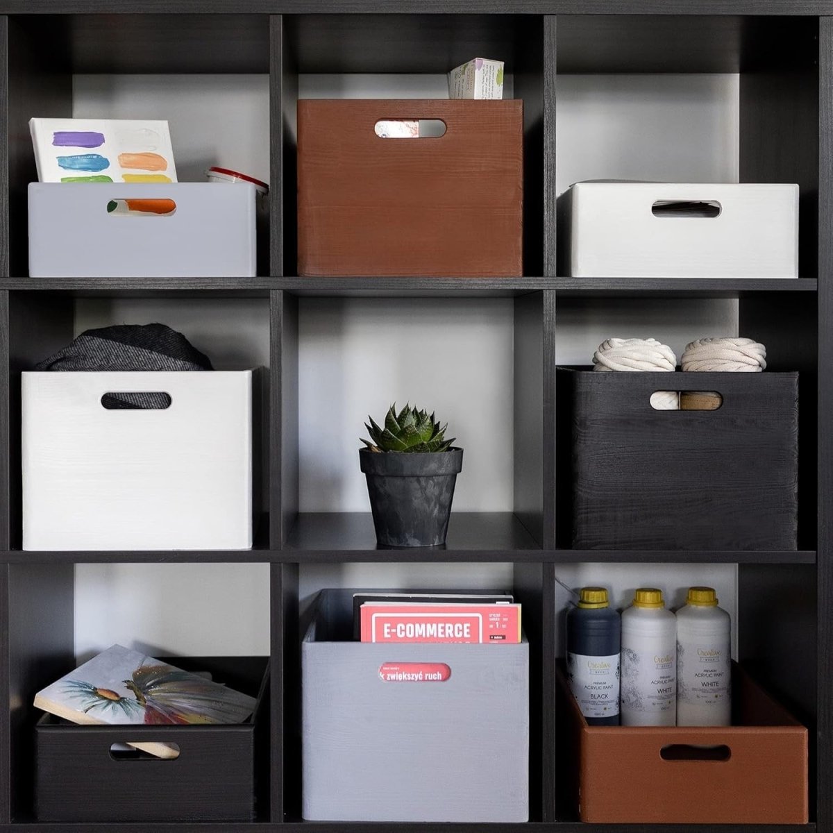 White Wooden Storage Box with Lid 39x29x23cm Organizer for Home & Gifts - Kwikley