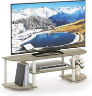 Wide TV Stand Unit for 55" TVs Oak White Media Console Storage Shelf - Kwikley