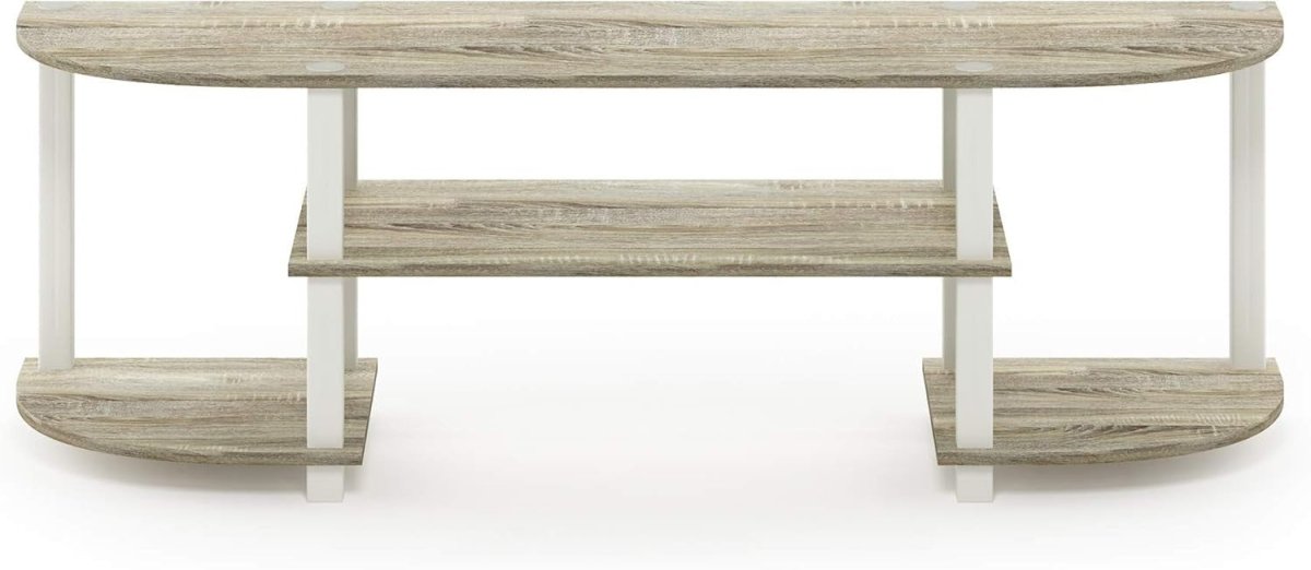 Wide TV Stand Unit for 55" TVs Oak White Media Console Storage Shelf - Kwikley