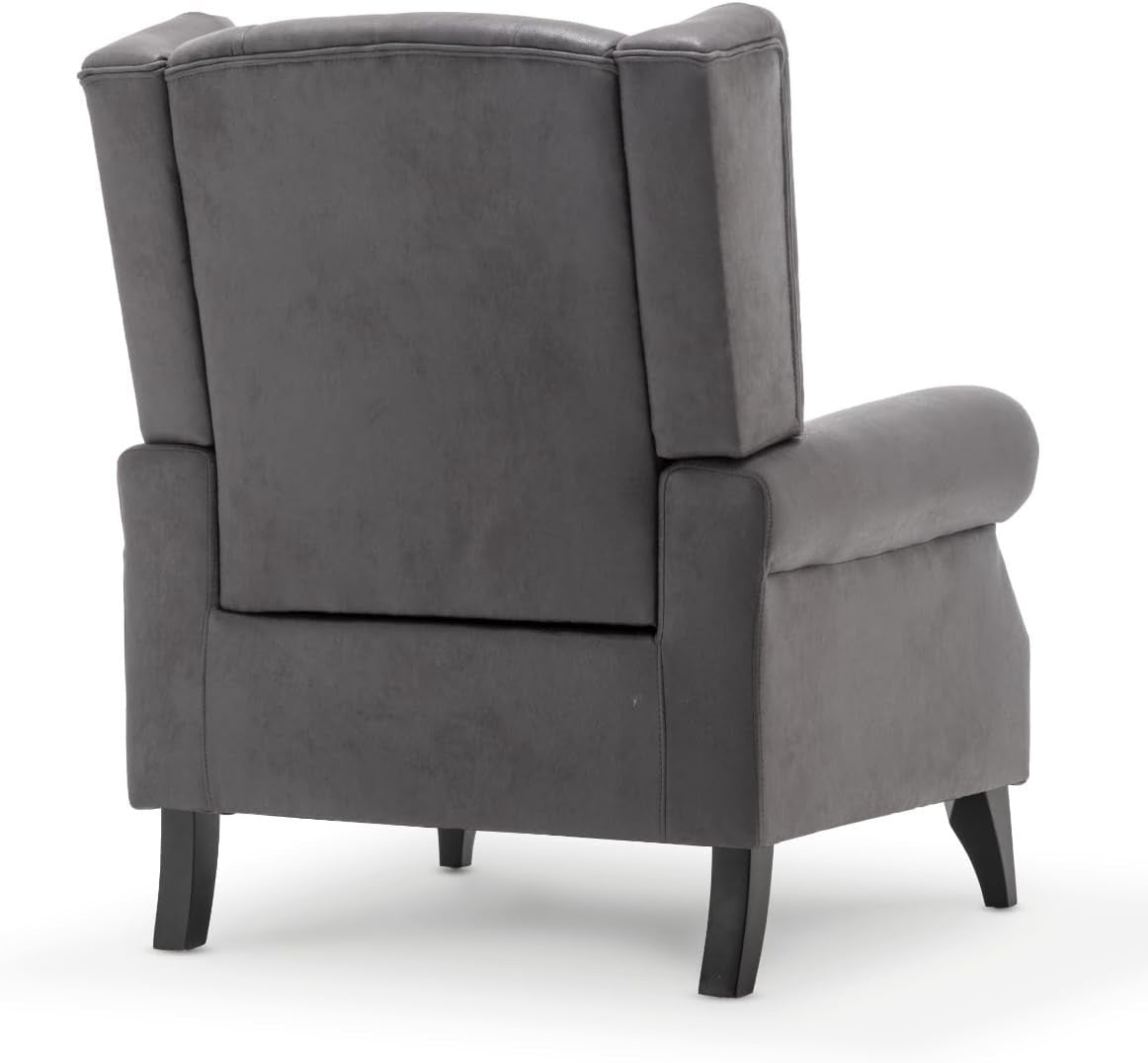 Wingback Armchair Grey Chesterfield Fireside High Back Accent Chair - Kwikley