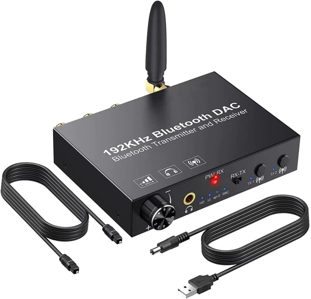Wireless Bluetooth Audio Converter DAC – Black, Optical & Coaxial Adapter - Kwikley
