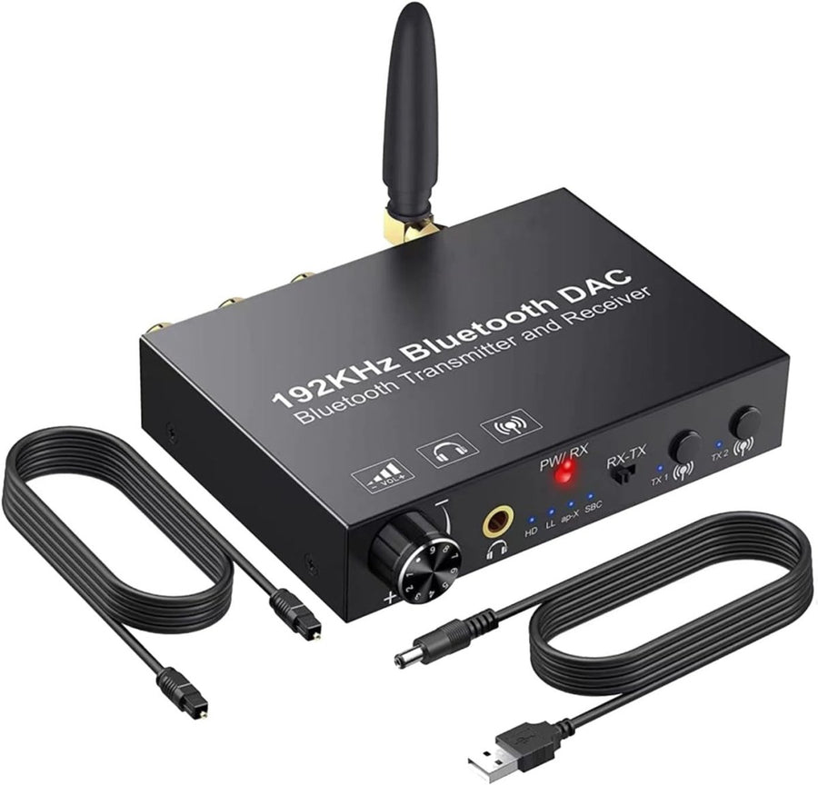Wireless Bluetooth Audio Converter DAC – Black, Optical & Coaxial Adapter - Kwikley