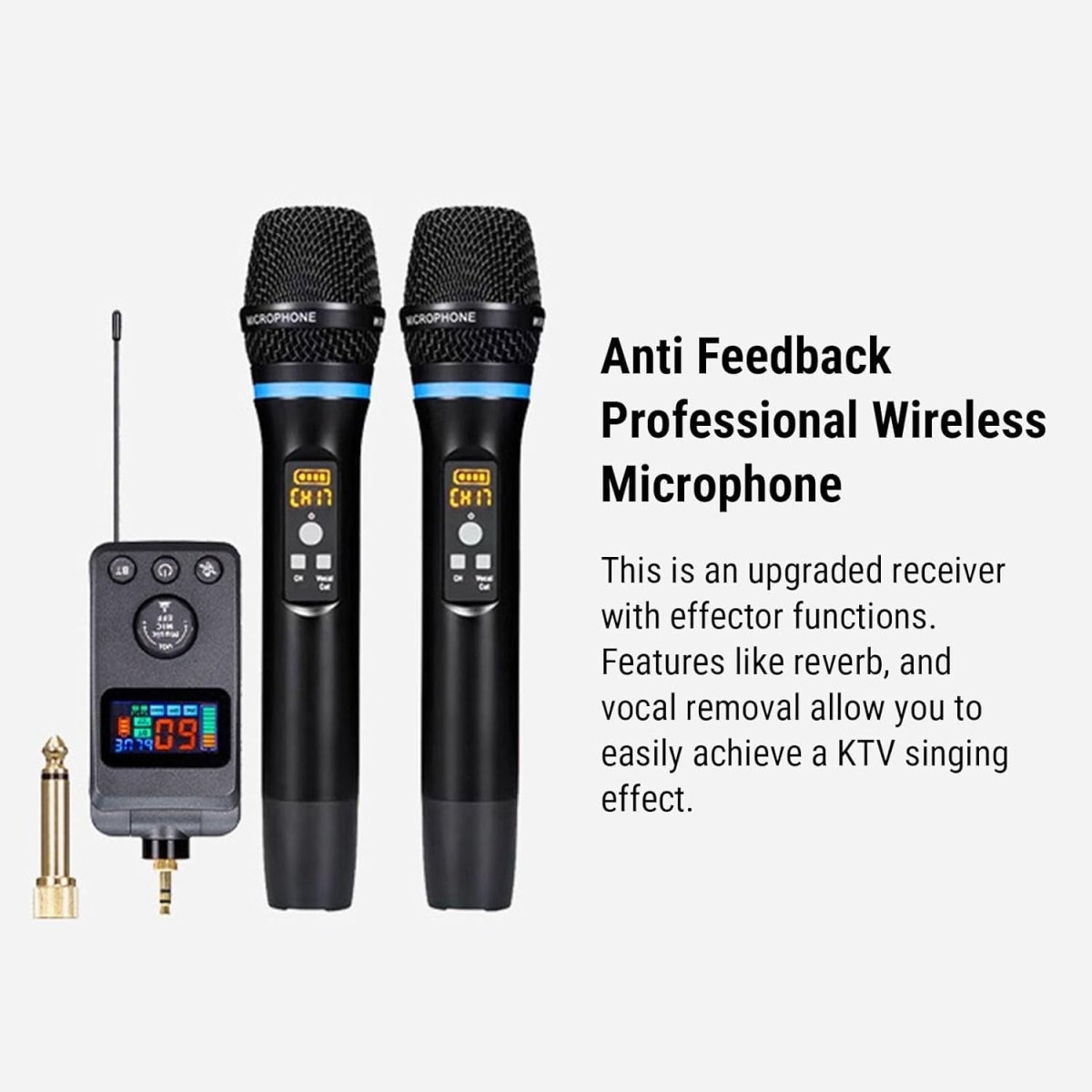 Wireless Bluetooth Handheld Karaoke Microphone Set – Black, 2 - Pack - Kwikley